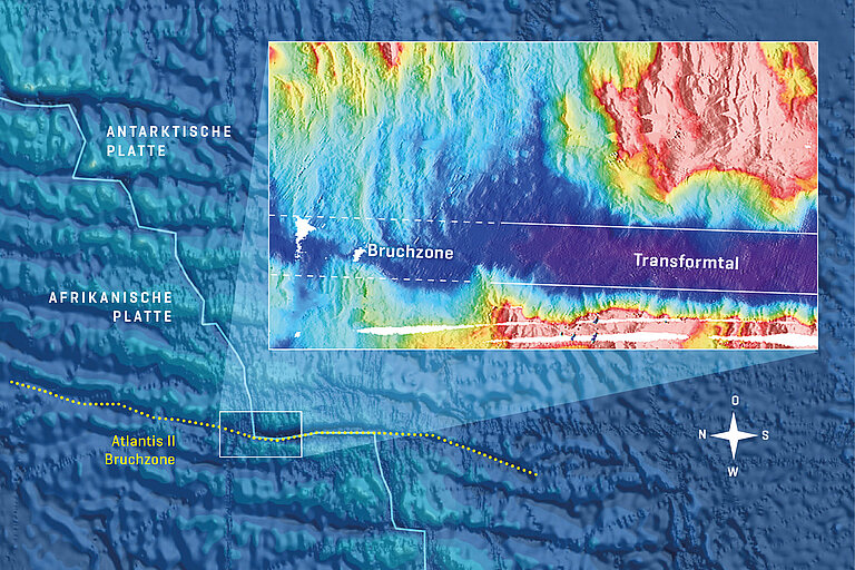 Map with different coloured areas