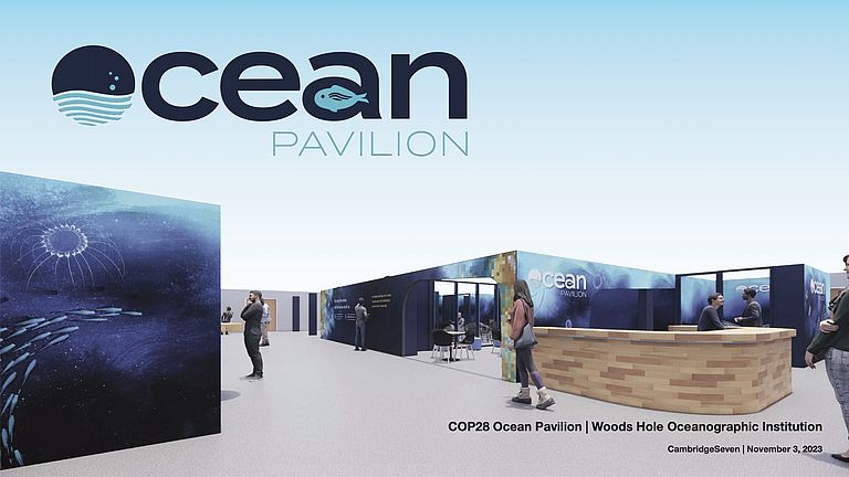 Der COP28 Ozean-Pavillon. Grafik: CambridgeSeven/Woods Hole 