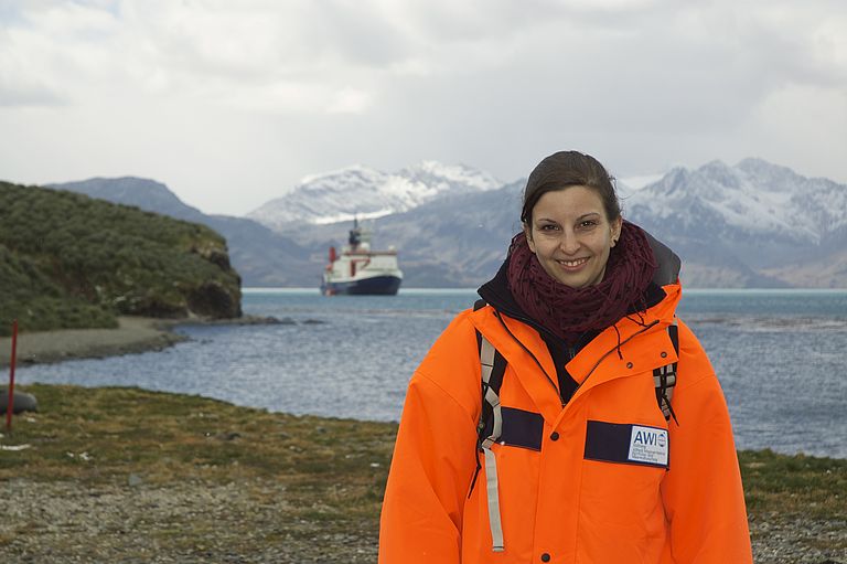 Preisträgerin Dr. Judith Hauck während einer Expedition in Südgeorgien. Foto: privat