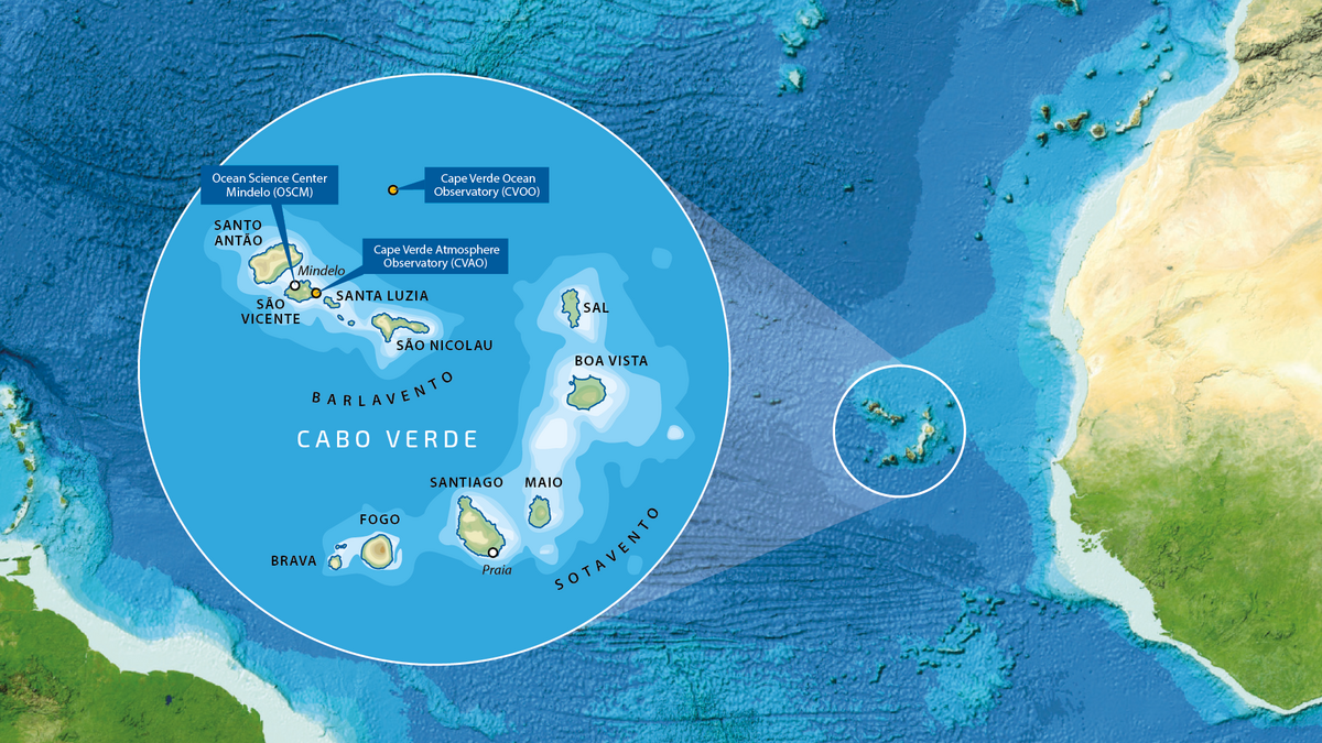 Karte von Westafrika und Zoom auf Cabo Verde